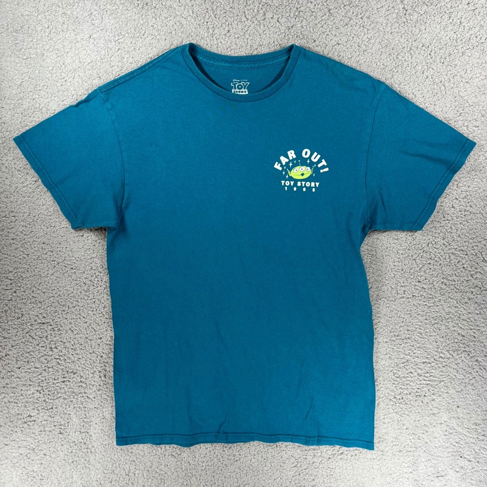 Disney Pixar Toy Story Alien Far Out Teal Graphic T-Shirt Mens Medium